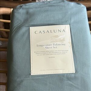 Casaluna Temperature Balancing Sheet Set - Queen - Blue Mineral